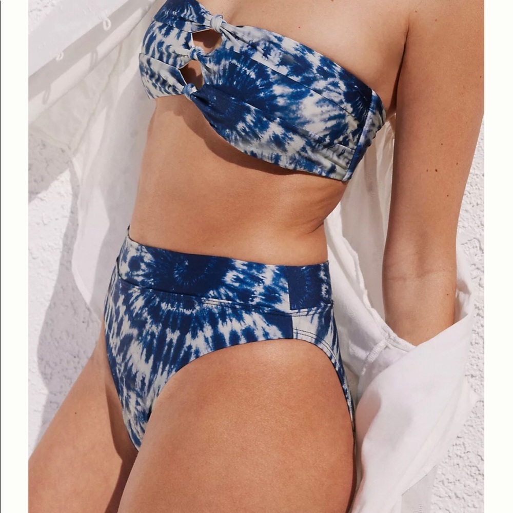 NWT PQ Tie- Die High Waisted Bikini Bottoms